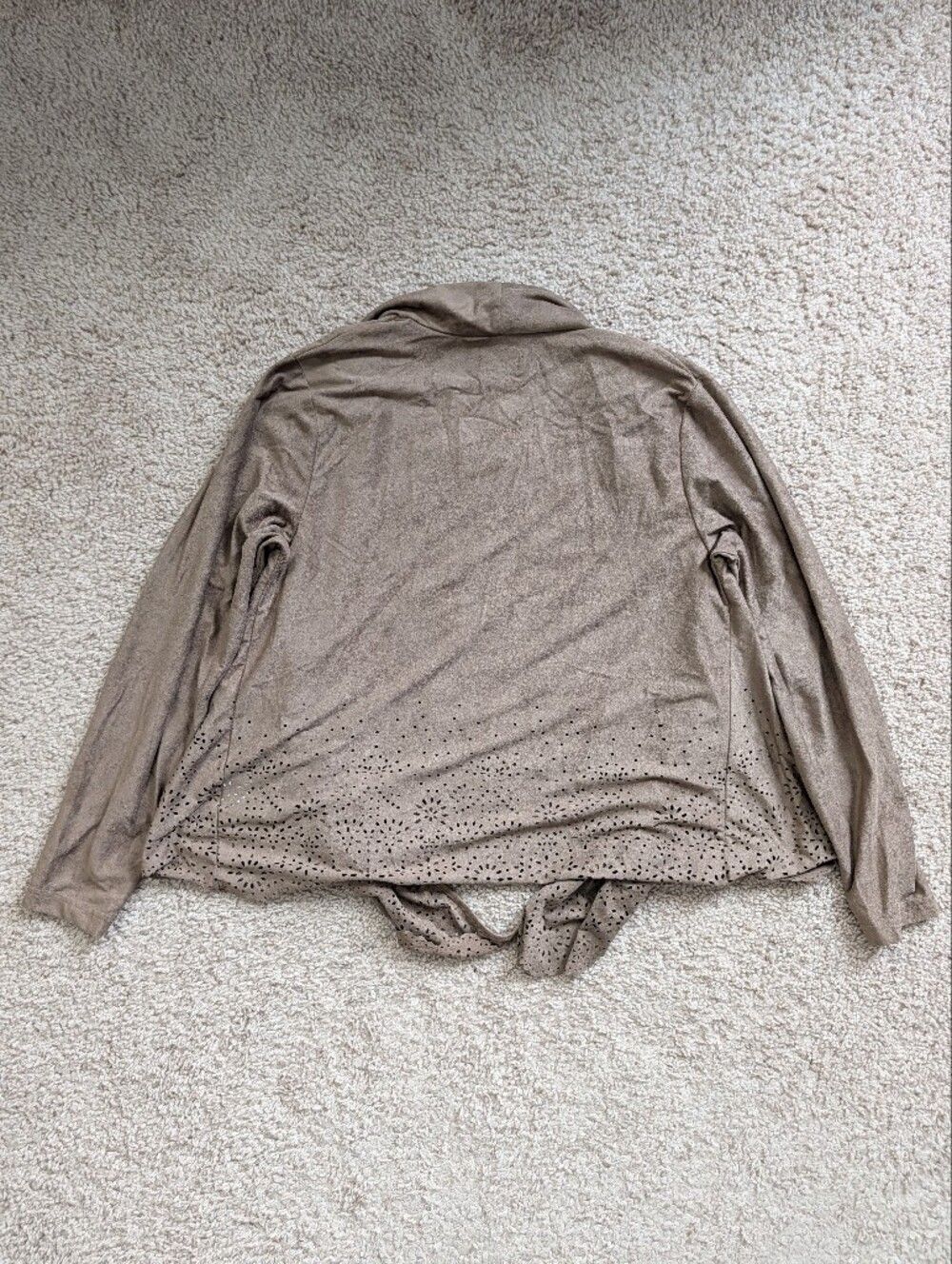 Ariat Womens Brown Open Front Faux Suede Boho Western Cardigan Size Large - Picture 5 of 11